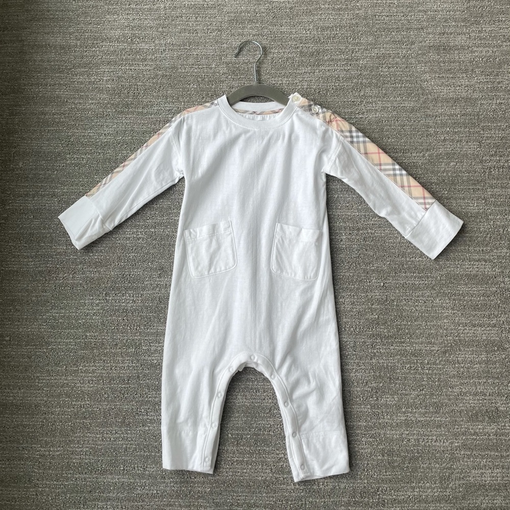 White Burberry Romper set
